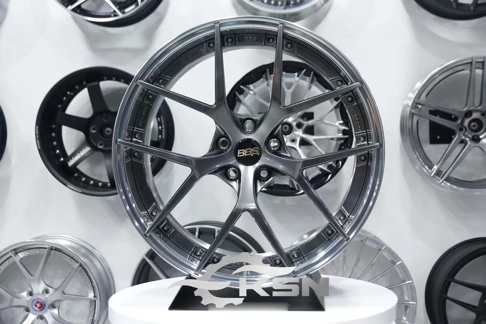 Modifled forging AL wheels BBS RIS 2 piece Style with gloss black